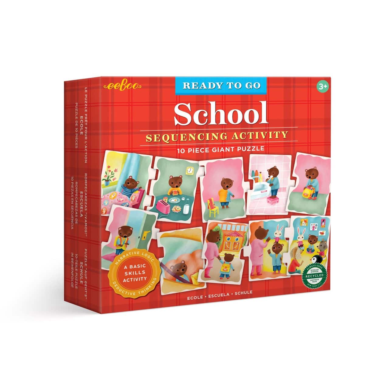 eeBoo Ready to Go School Sequencing Activity 10 Piece Puzzle
